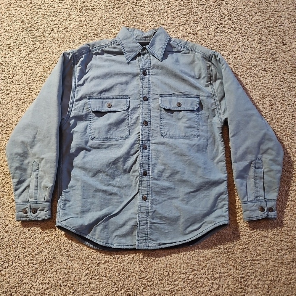 Timberland Pro‎ Shirt Mens Medium Fleece Lined Blue Long Sleeve Work